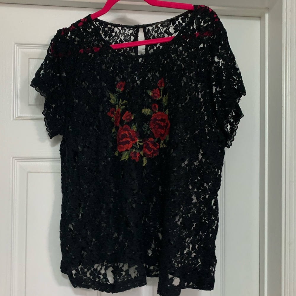 Black lace shirt